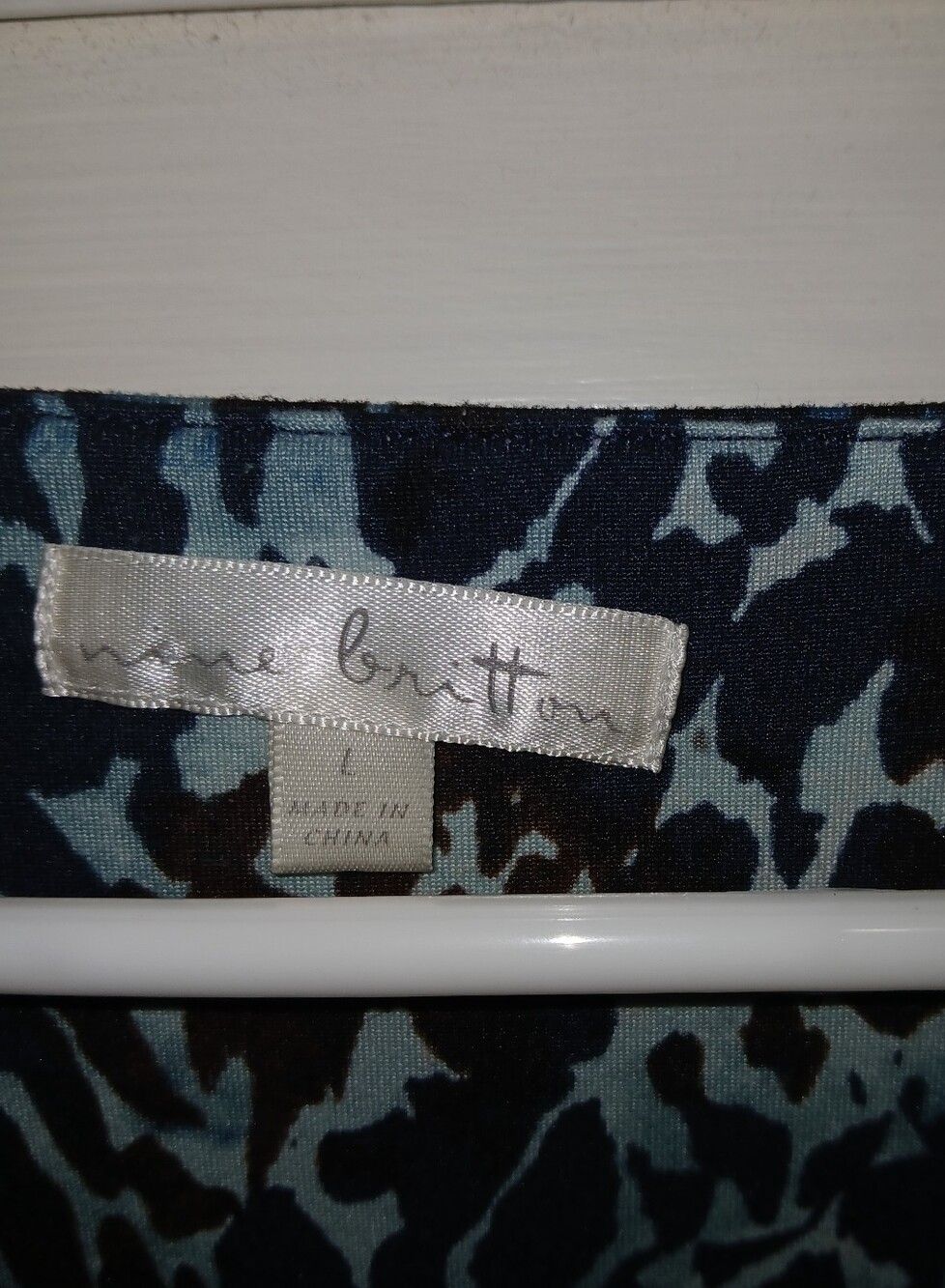 Nine Britton Stitch Fix Blue Leopard Faux Wrap Dress Large - Picture 2 of 4